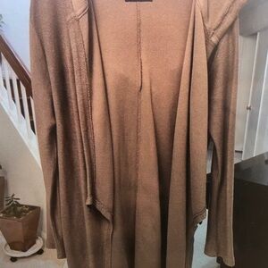 Men's Tan Open Front Cardigan